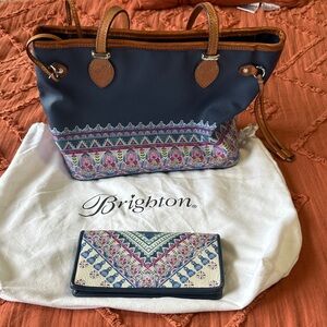 Brighton Navy and Multicolor Tote Bag